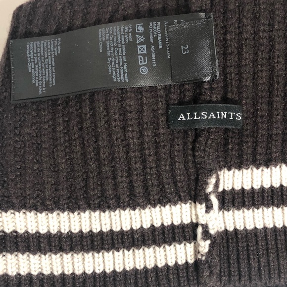 *AllSaints Field Ribbed Knit Wool Blend Beanie - Picture 5 of 5